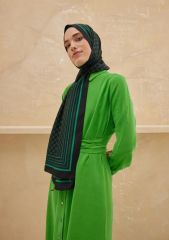 CARDİON MEDİNE İPEĞİ ŞAL MONOGRAM YEŞİL
