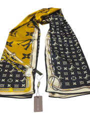 LV MODEL VUAL İPEK ŞAL HARDAL SARI SİYAH