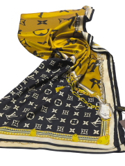 LV MODEL VUAL İPEK ŞAL HARDAL SARI SİYAH