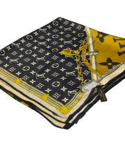 LV MODEL VUAL İPEK ŞAL HARDAL SARI SİYAH