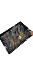 GUCCİ VUAL İPEK ŞAL ÇİÇEKLİ  G BASKILI SİYAH