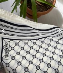 CARDİON MEDİNE İPEĞİ ŞAL MONOGRAM BEYAZ