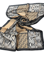 FENDİ VUAL İPEK ŞAL  F DESEN SİYAH  GOLD