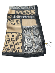 FENDİ VUAL İPEK ŞAL  F DESEN SİYAH  GOLD