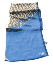 FENDİ VUAL İPEK ŞAL  F BASKILI  DESEN  BEBE MAVİSİ