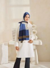 CARDİON MEDİNE İPEĞİ ŞAL ASYA MODEL KOT MAVİ LACİVERT