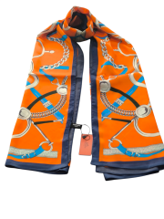 KEMER ZİNCİRLİ MODEL VUAL İPEK ŞAL TURUNCU