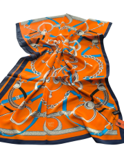 KEMER ZİNCİRLİ MODEL VUAL İPEK ŞAL TURUNCU