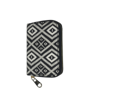 BAYAN CÜZDAN ETNİK DESEN SİYAH BEYAZ