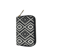 BAYAN CÜZDAN ETNİK DESEN SİYAH BEYAZ