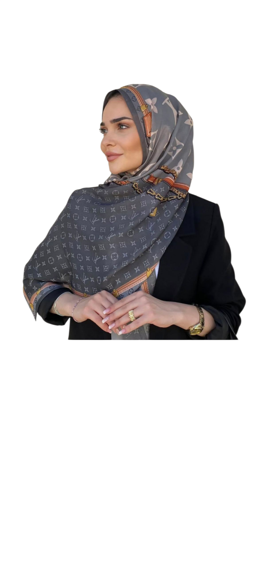 LOUİS VOİTTON  VUAL İPEK ŞAL ANTRASİT GRİ