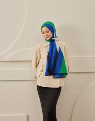 CARDİON MEDİNE İPEĞİ ŞAL BAKLAVA MODEL SAKS YEŞİL