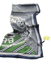 VUAL İPEK ŞAL YAZILI DESEN LACİVERT YEŞİL