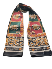 Vual İpek Şal  Varok Desen Siyah Yeşil Bordo