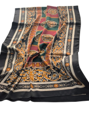 Versace Vual İpek Şal Siyah Yeşil Bordo
