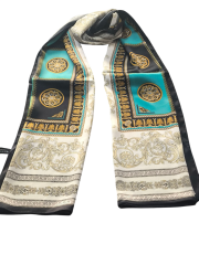 Versace Vual İpek Şal  Siyah Petrol