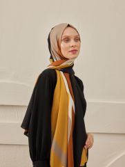 CARDİON MEDİNE İPEĞİ ŞAL BAKLAVA MODEL SİYAH HARDAL