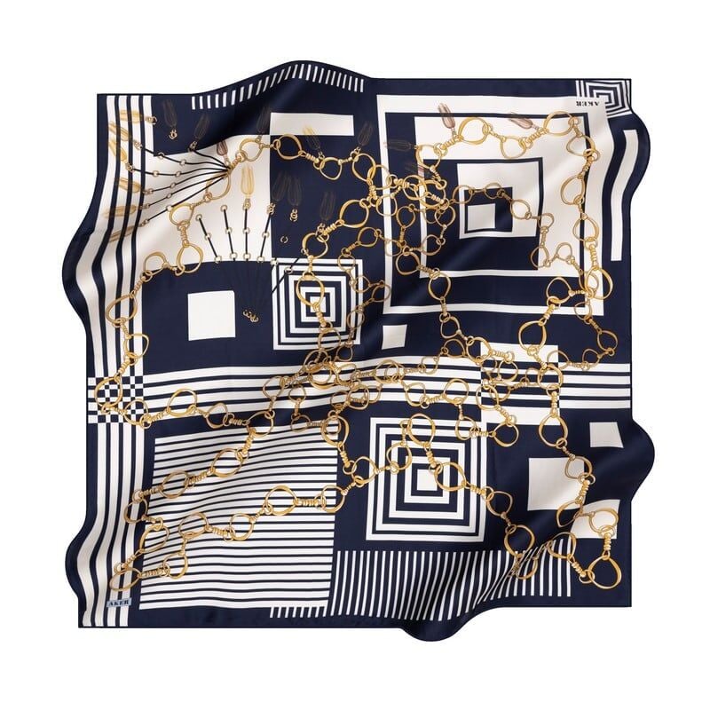 AKER TİVİL İPEK EŞARP LACİVERT  8992-921