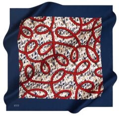 AKER NOSTALJİ SURA İPEK EŞARP LACİVERT 8523-322