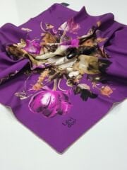 LEVİDOR TİVİL İPEK EŞARP MOR 1011-1