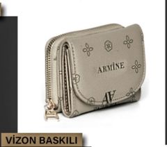 ARMİNE BAYAN ÇANTA C10 VİZON  BASKILI