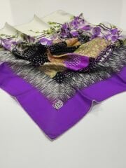 LEVİDOR TİVİL İPEK EŞARP MOR 0503-1