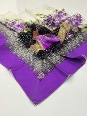 LEVİDOR TİVİL İPEK EŞARP MOR 0503-1