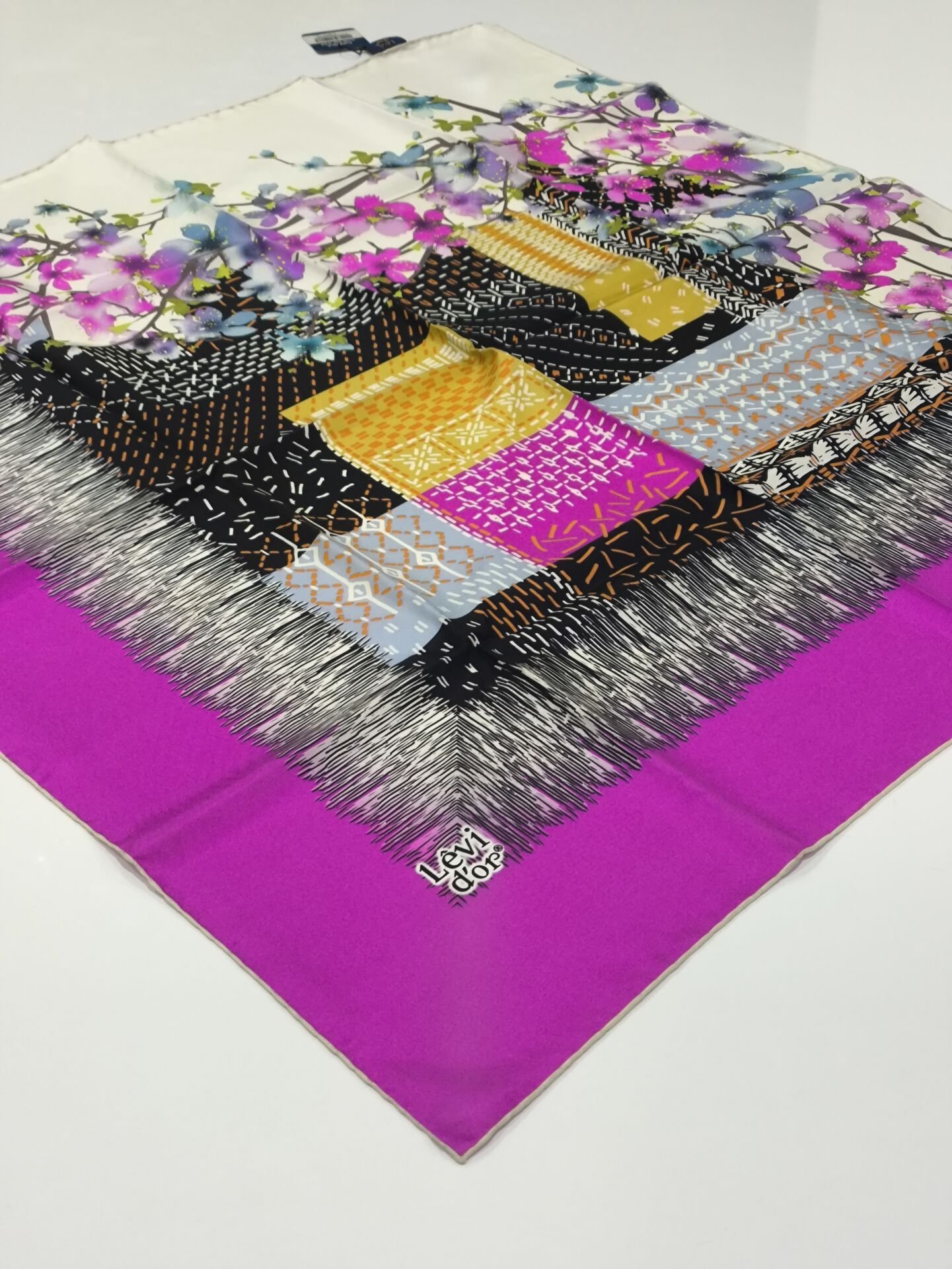 LEVİDOR TİVİL İPEK EŞARP FUŞYA 0503-2