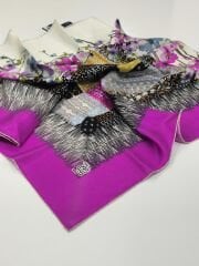 LEVİDOR TİVİL İPEK EŞARP FUŞYA 0503-2