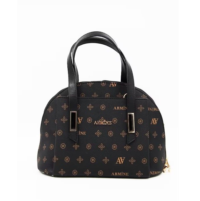 ARMİNE BAYAN ÇANTA 344 SİYAH BASKILI