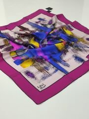 LEVİDOR TİVİL İPEK EŞARP FUŞYA 1015-2