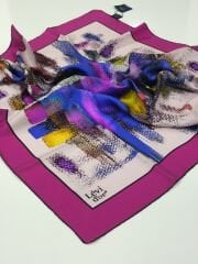 LEVİDOR TİVİL İPEK EŞARP FUŞYA 1015-2