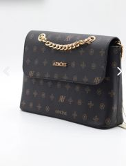 ARMİNE BAYAN ÇANTA 340 SİYAH BASKILI