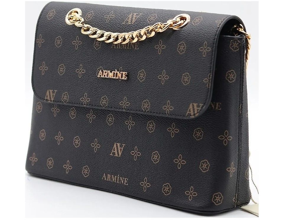 ARMİNE BAYAN ÇANTA 340 SİYAH BASKILI