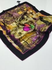 LEVİDOR TİVİL İPEK EŞARP SİYAH 1018-3