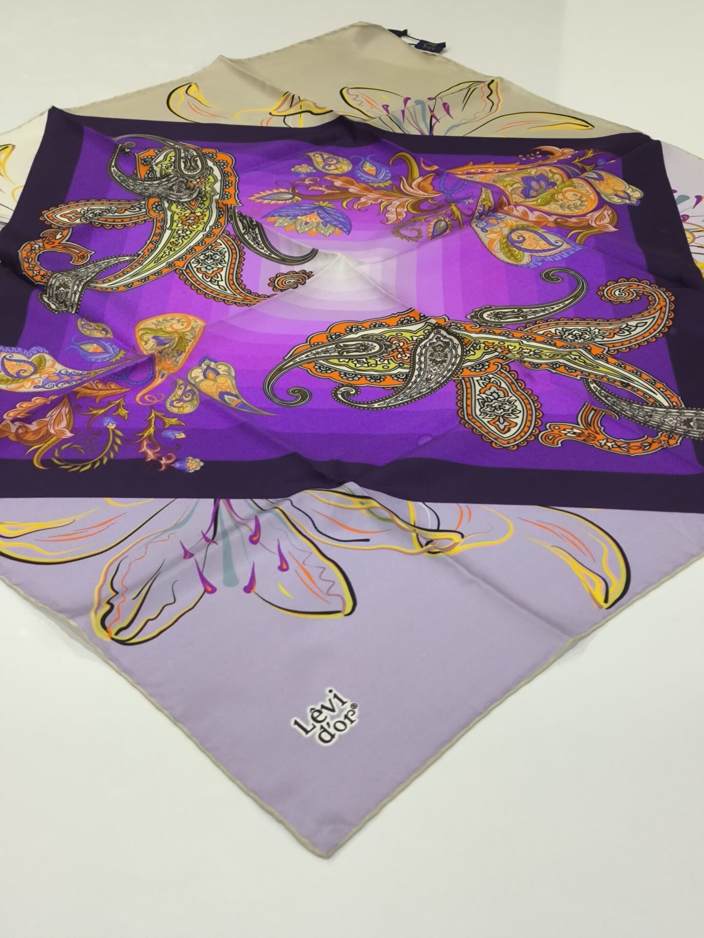 LEVİDOR TİVİL İPEK EŞARP LİLA 0491-3