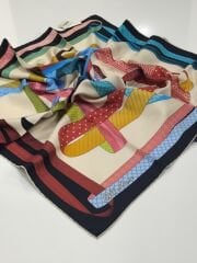 SİLKHOME TİVİL  İPEK EŞARP LACİVERT 2001-2