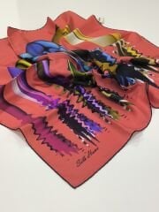 SİLKHOME TİVİL  İPEK EŞARP MERCAN 2002-1