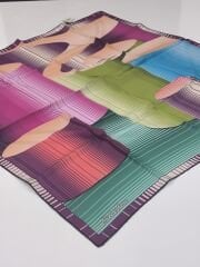 SİLKHOME TİVİL  İPEK EŞARP VİŞNE MİNT 2003-4