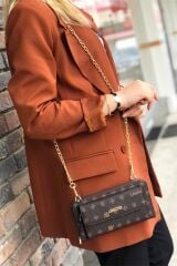 ARMİNE BAYAN ÇANTA 268 KAHVE  BASKILI