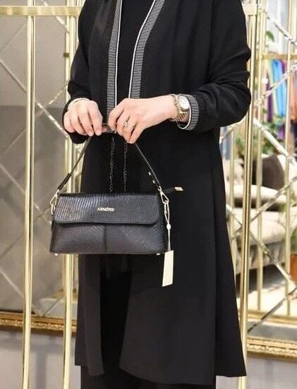 ARMİNE BAYAN ÇANTA 347 SİYAH CROKO