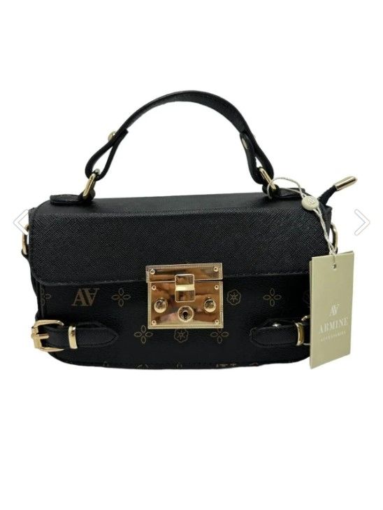 ARMİNE BAYAN ÇANTA 359 SİYAH BASKILI