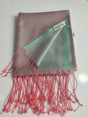 MELODİ ŞAL 3472-49 PEMBE SU YEŞİLİ PÜSKÜL NAR ÇİÇEĞİ