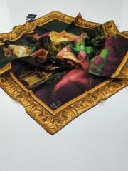 LEVİDOR TİVİL İPEK EŞARP SARI SİYAH BORDO 1017-3