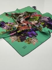 LEVİDOR TİVİL İPEK EŞARP YEŞİL 1002-4