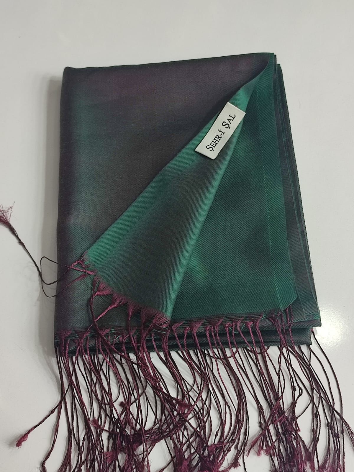 MELODİ ŞAL 3472-47 ZÜMRÜT BORDO PÜSKÜL