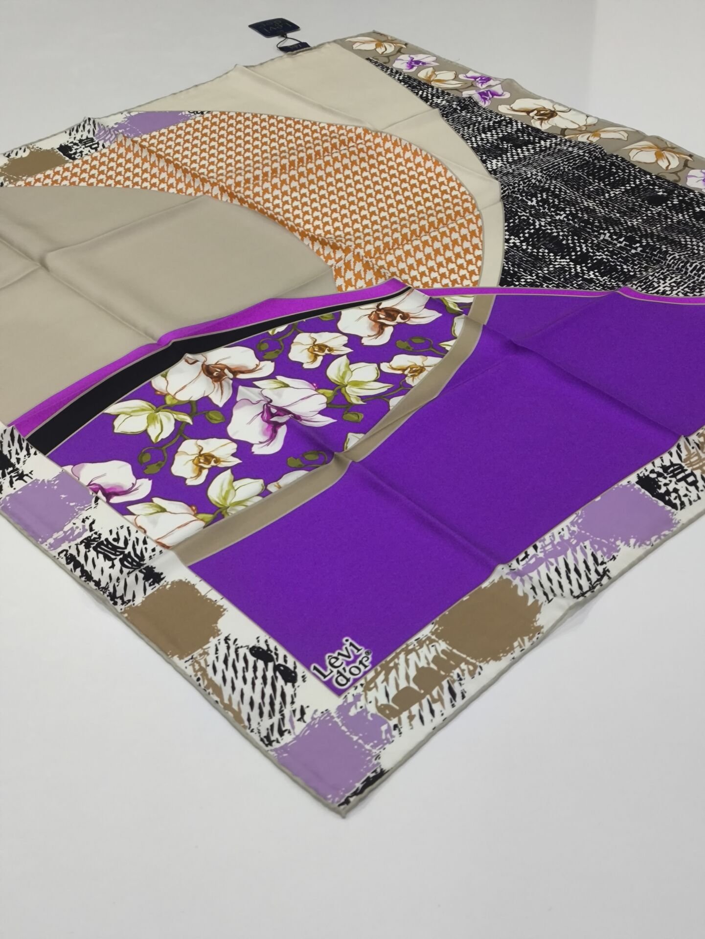 LEVİDOR TİVİL İPEK EŞARP MOR 0504-1