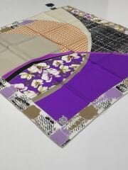 LEVİDOR TİVİL İPEK EŞARP MOR 0504-1