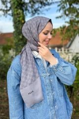 AKER ELEGANCE MONOGRAM ŞAL 1090100-971 GRİ