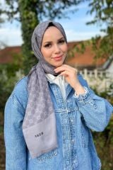 AKER ELEGANCE MONOGRAM ŞAL 1090100-971 GRİ